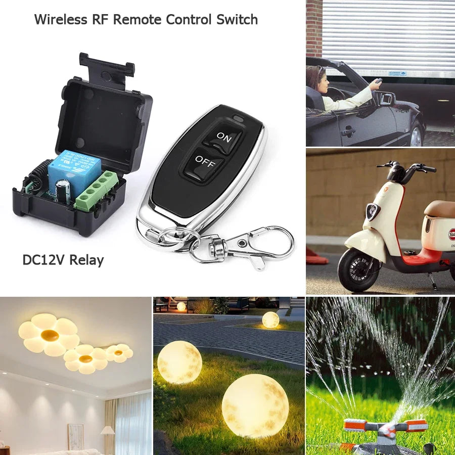 Commutateur sans fil avec télécommande 433Mhz, récepteur de relais DC 12V 1CH RF 10A et transmetteur 2CH pour serrure électromagnétique de porte