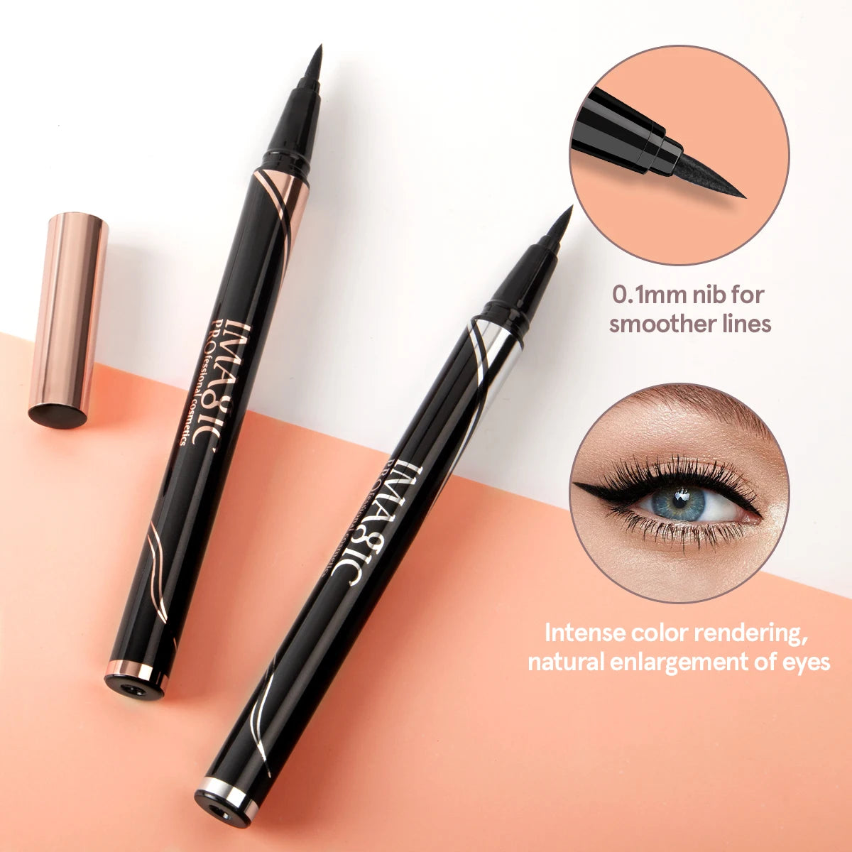 IMAGIC – Eyeliner waterproof mat noir longue tenue – Stylo eyeliner maquillage