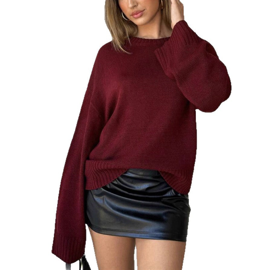Pull femme col roulé manches longues