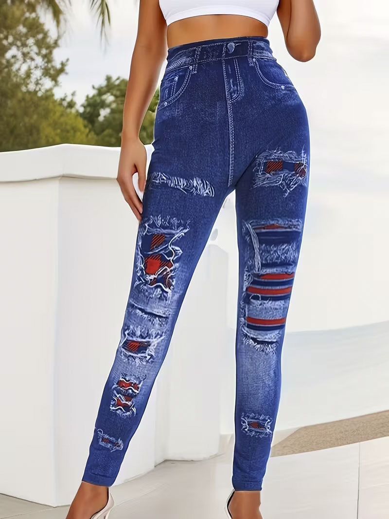 Legging Femme Yoga Taille Haute – Stretch Gainant à Motifs Imprimés