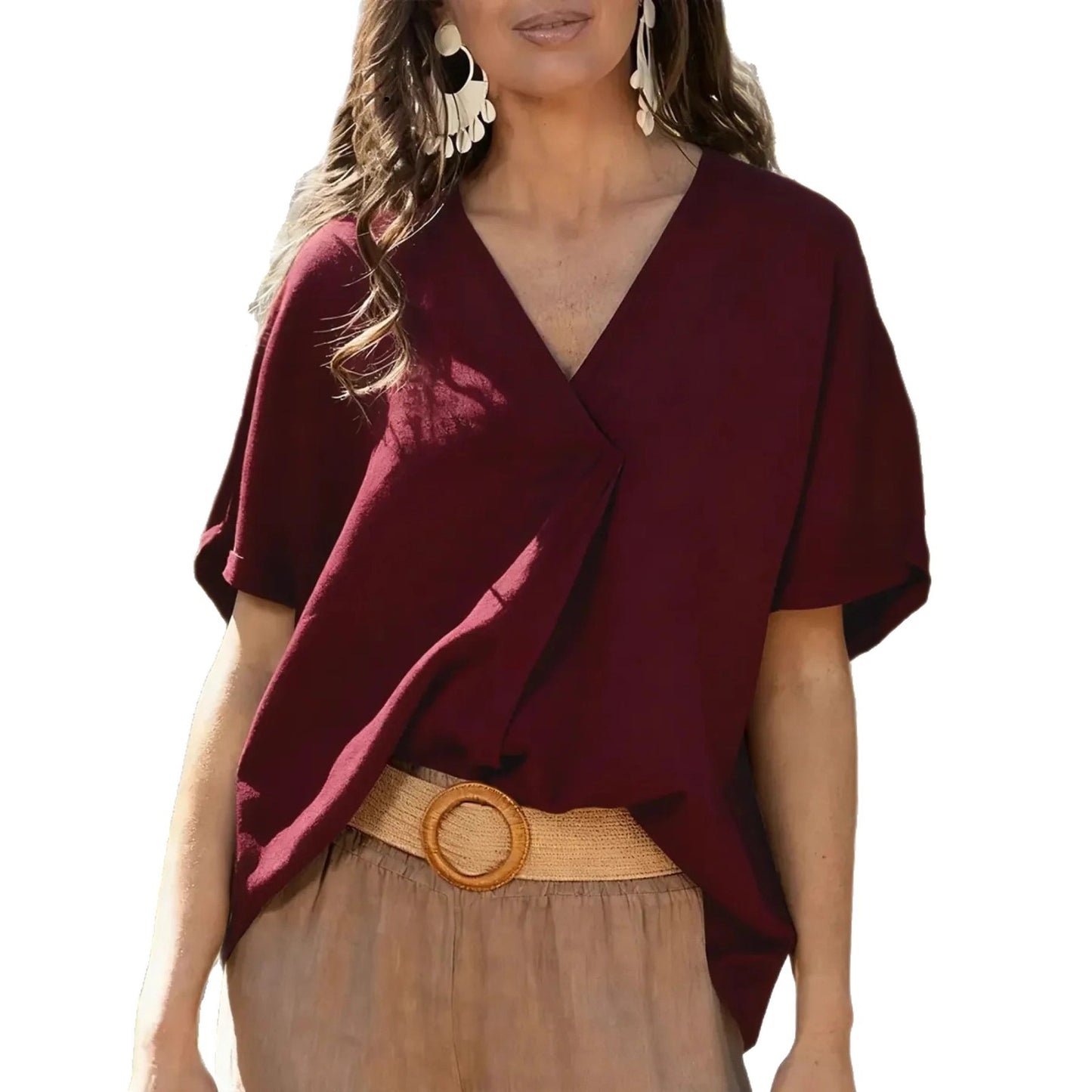 Blouse Femme Ample Élégante – Manches Courtes