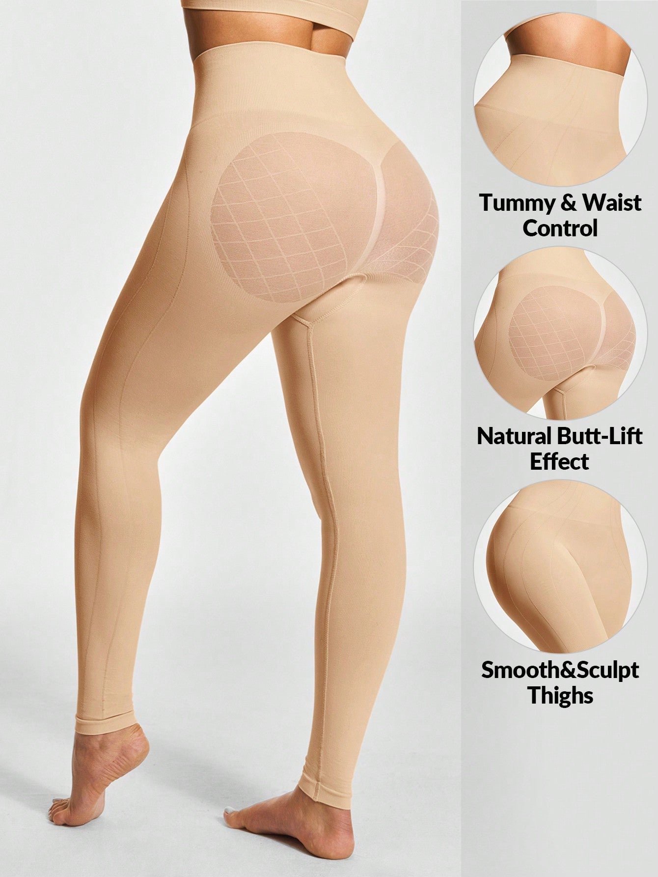 Legging Gainant Femme Taille Haute – Effet Push-Up & Ventre Plat