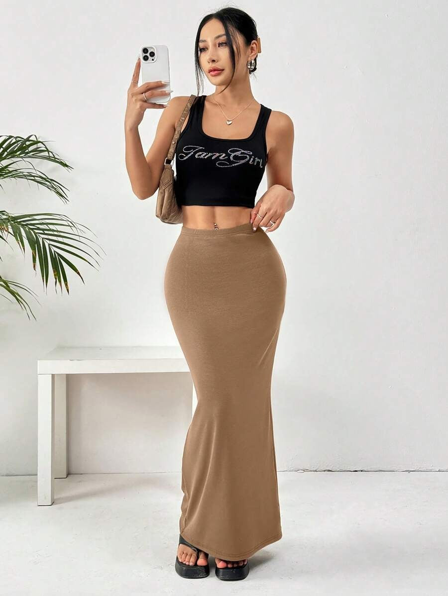 Jupe Longue Femme Taille Haute – Coupe Moulante & Confort