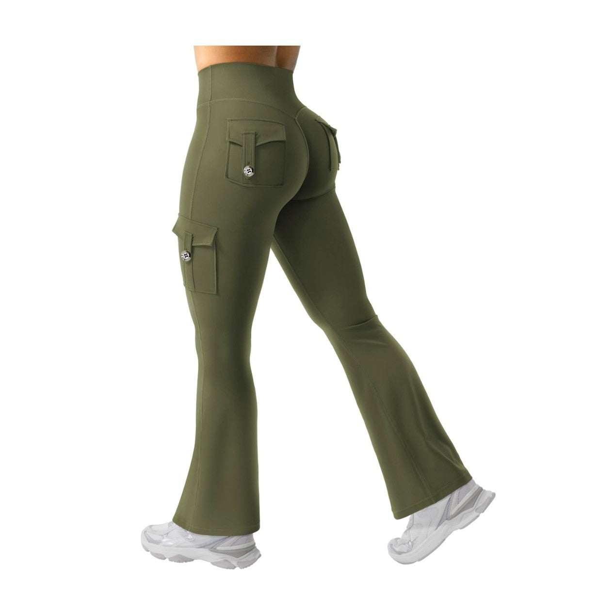 Pantalon Femme Bootcut Stretch Gainant – Effet Push-Up & Taille Haute