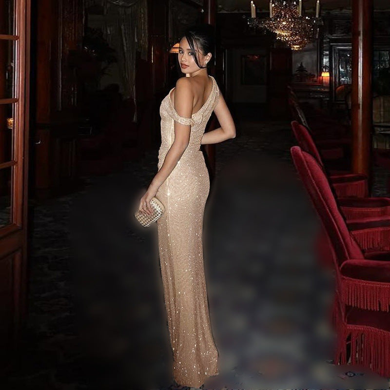 Robe Longue Asymétrique Fendue – Style Chic & Élégant