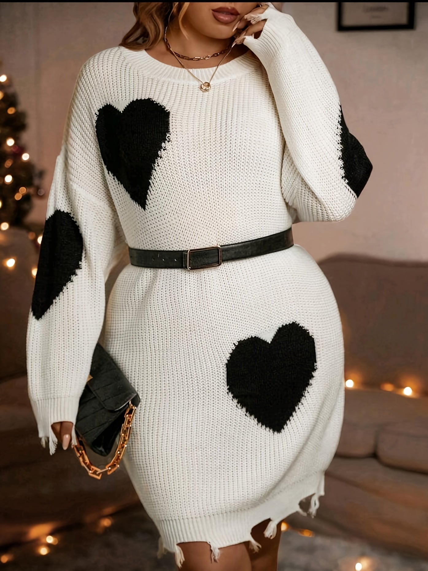 Robe pull élégante grande taille pour femme