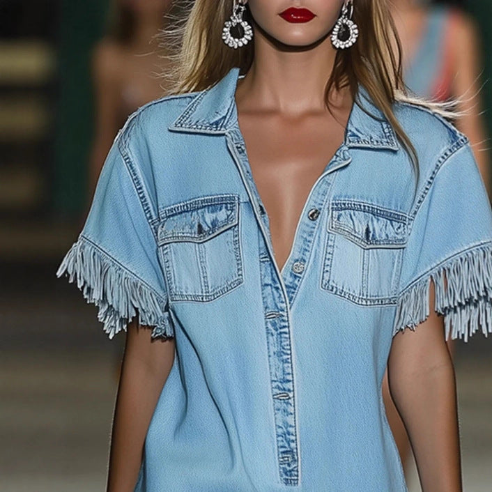 Robe Femme Denim Bleu – Style Casual Chic