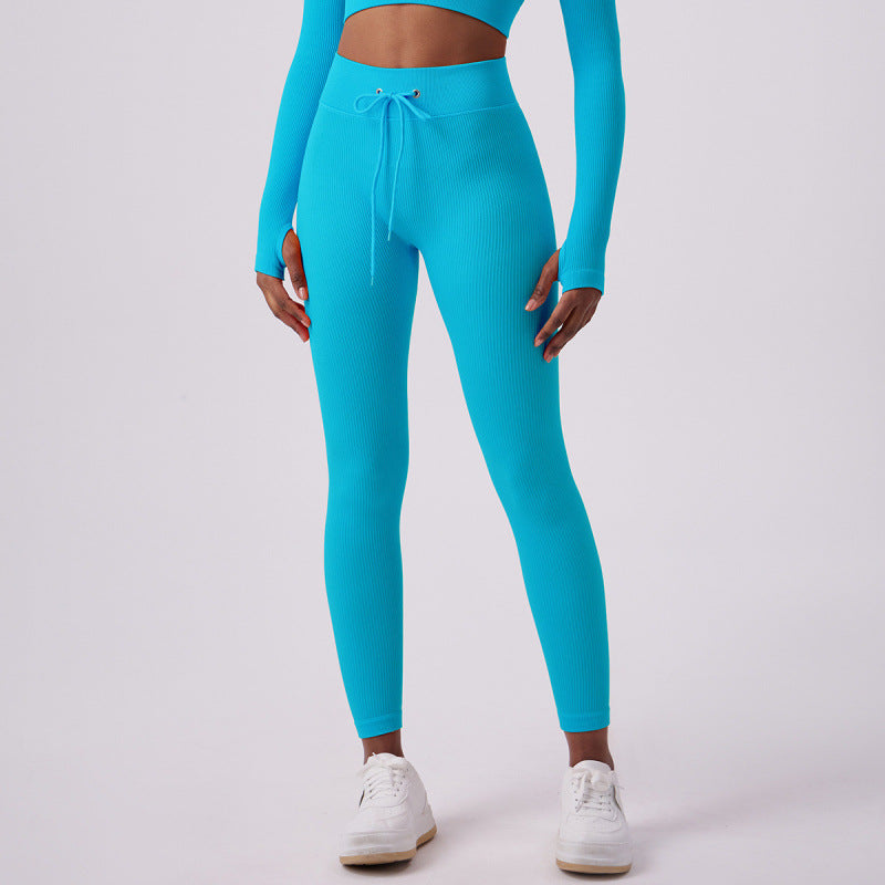 Legging de Yoga Femme Taille Haute à Cordon – Effet Galbant & Confort Extérieur