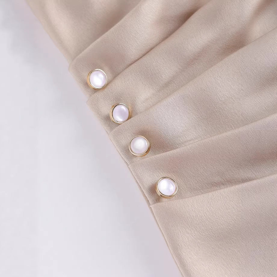Top Femme Élégant Plissé – Coupe Fluide Khaki