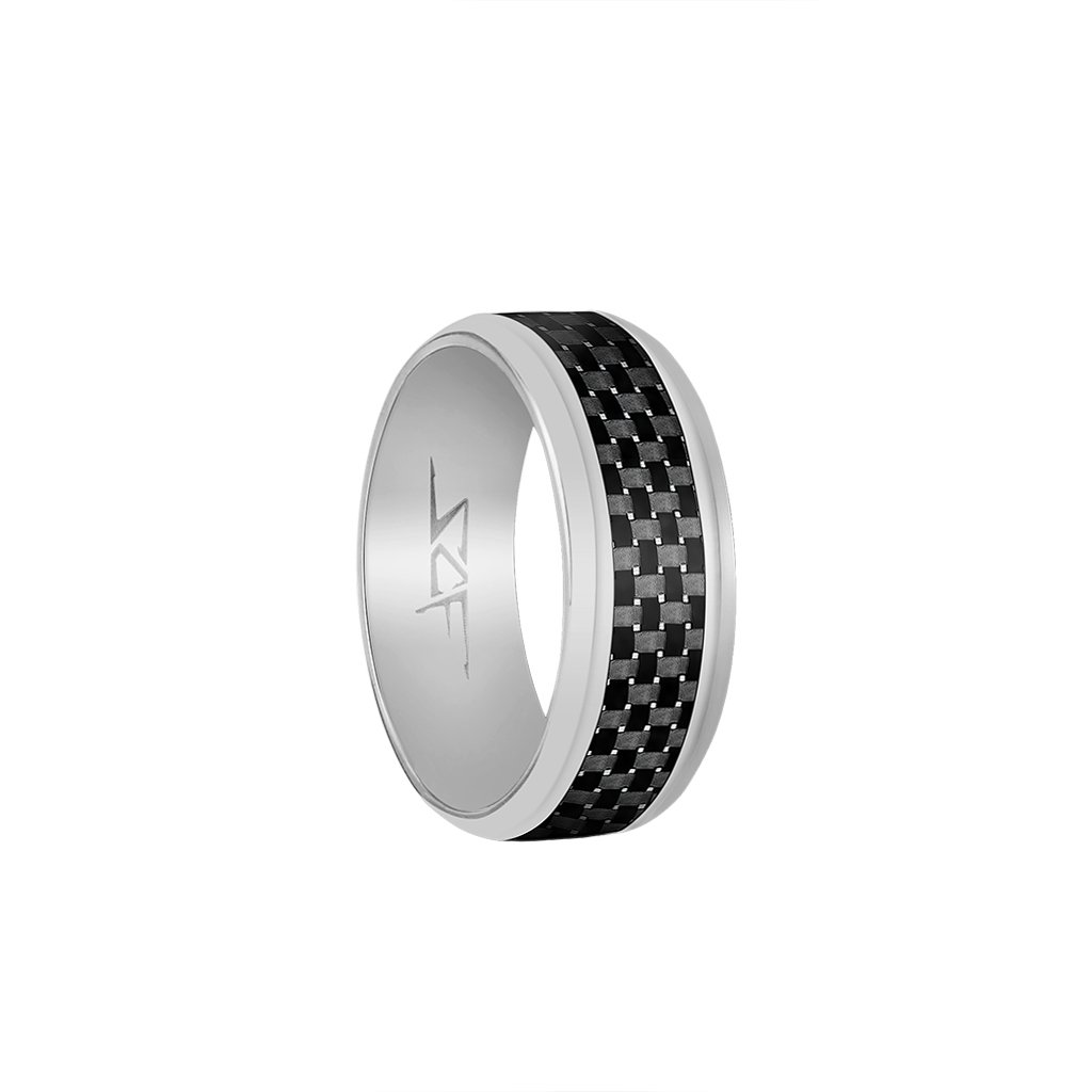 Bague acier carbone – Élégance et puissance masculine